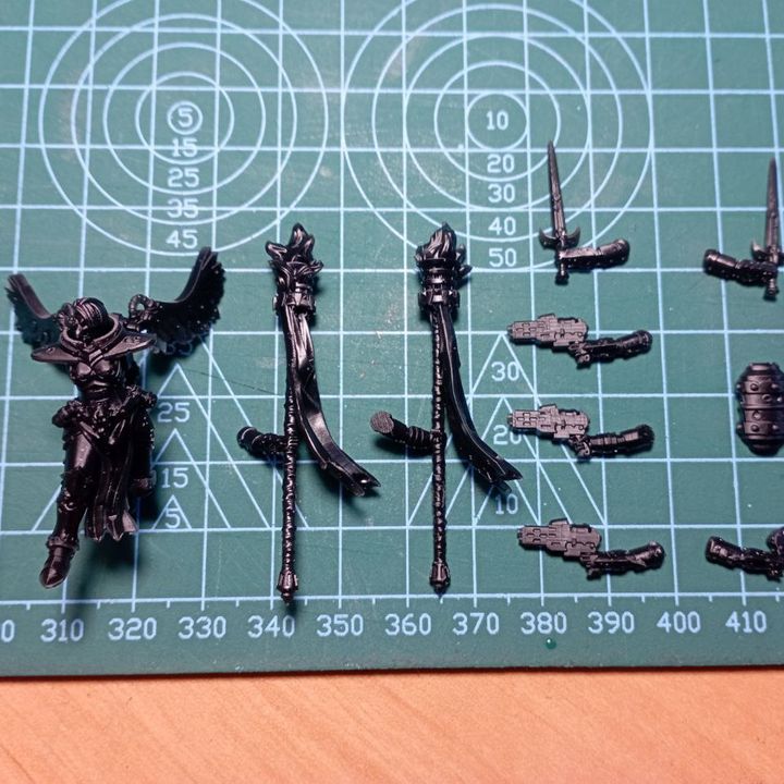 Dark Space Knights Airborne Witches Squad, proxy miniature, 28mm heroic scale unpainted resin, view 5