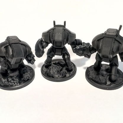 Tuai Shadow Combat Suits, proxy miniature, 28mm heroic scale unpainted resin, view 4