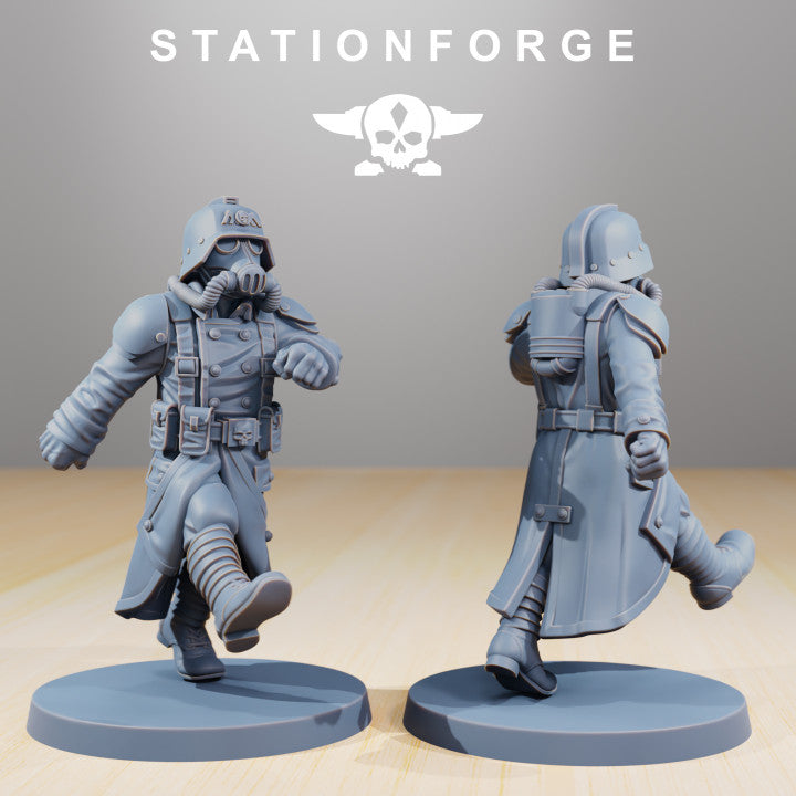 Imperial Army Grim Guard Marching Poses (7 Units), 28mm heroic scale unpainted resin, view 6