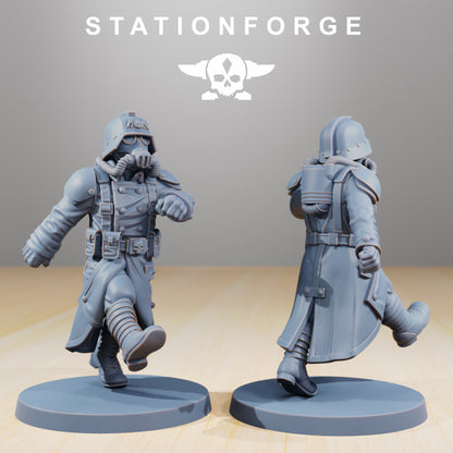 Imperial Army Grim Guard Marching Poses (7 Units), 28mm heroic scale unpainted resin, view 6