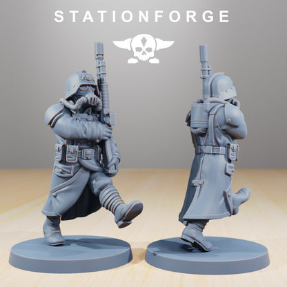 Imperial Army Grim Guard Marching Poses (7 Units), 28mm heroic scale unpainted resin, view 7