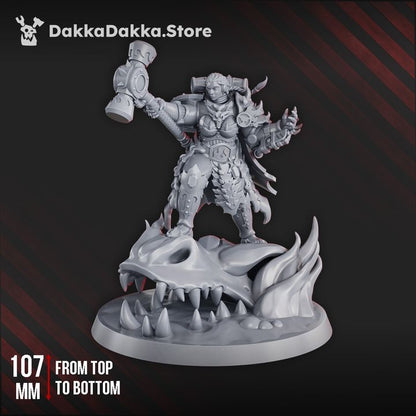 Flame Knights Iskra Nova The Firestorm, proxy miniature, character, 28mm heroic scale unpainted resin, view 3