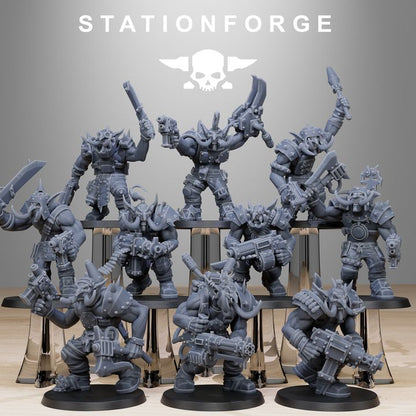 Orks Trolls (10 Units), proxy miniature, squad, 28mm heroic scale unpainted resin