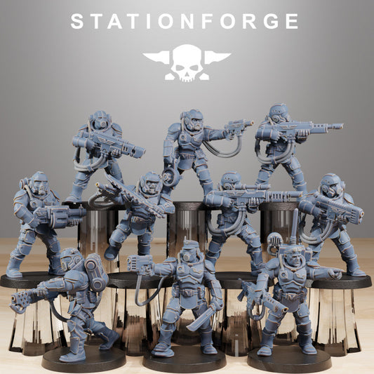 Imperial Army Vaskar Commandos (10 Units), 28mm heroic scale unpainted resin