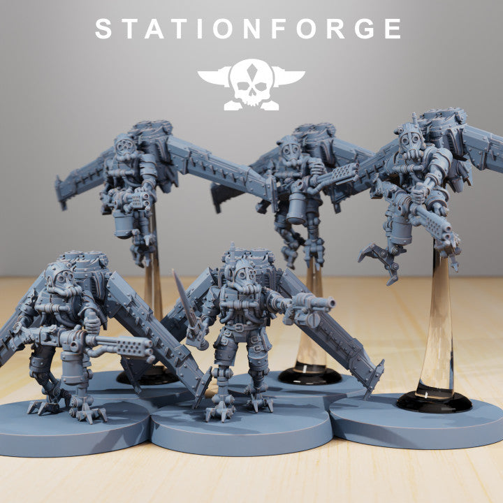 Scavenger Operators, Tech Priests proxy miniature, 28mm heroic scale unpainted resin