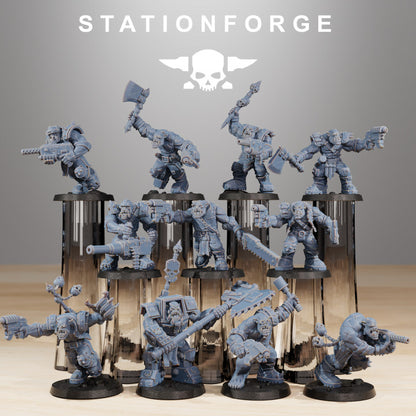 Orks Infantry, proxy miniature, 28mm heroic scale unpainted resin