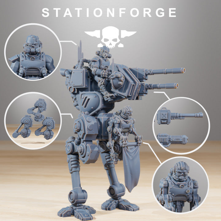 Scavenger Walker, Tech Priests proxy miniature, 28mm heroic scale unpainted resin