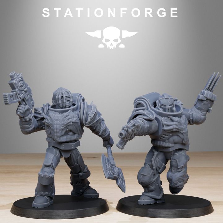Dark Space Knights Infantry (10 Units), proxy miniature, squad, 28mm heroic scale unpainted resin, vie, view 5