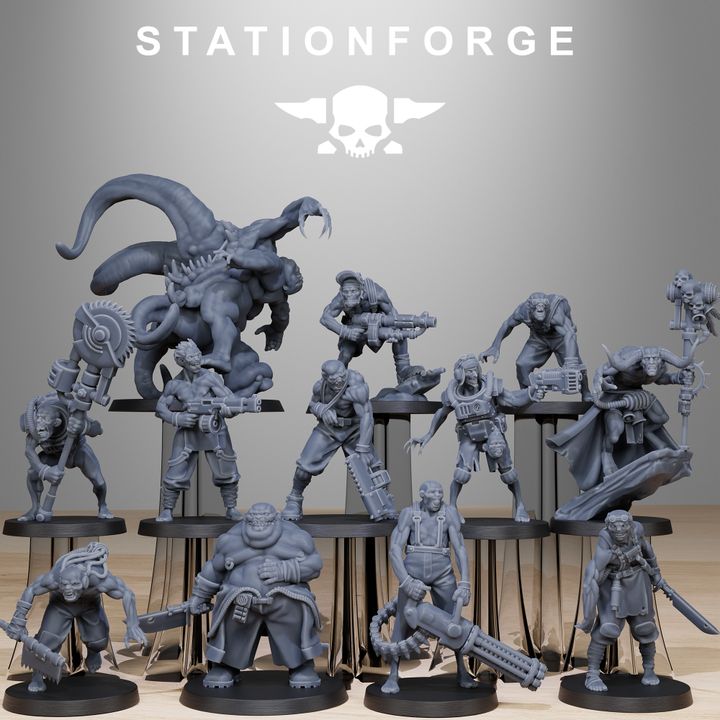 Dark Space Knights Guard Wretched (12 Units), proxy miniature, squad, 28mm heroic scale unpainted resin
