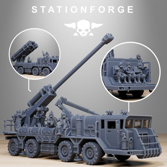 Grim Guard Artillery Vehicle, Imperial Army proxy miniature, 28mm heroic scale unpainted resin