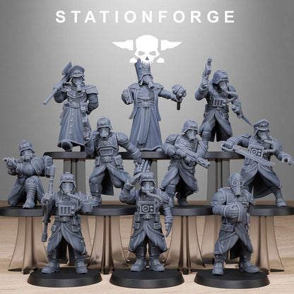 Grim Guard Vigils, Imperial Army proxy miniature, infantry, 28mm heroic scale unpainted resin
