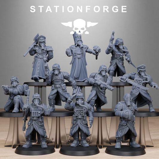 Grim Guard Vigils, Imperial Army proxy miniature, infantry, 28mm heroic scale unpainted resin