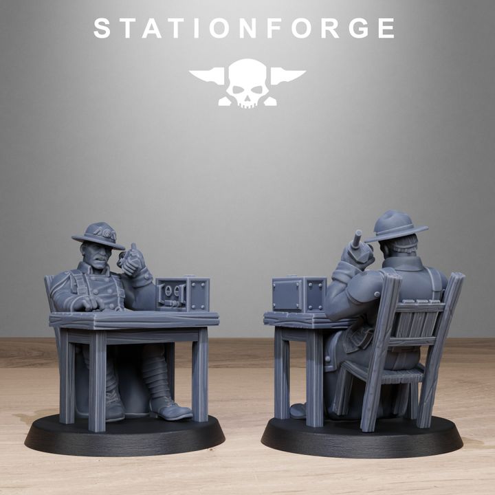 Grim Guard Chill Squad, Imperial Army proxy miniature, 28mm heroic scale unpainted resin, view 5