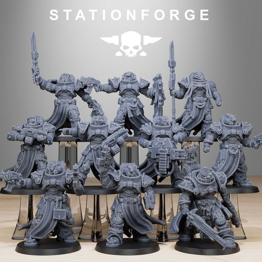 Space Knights Militants (10 Units), proxy miniature, squad, 28mm heroic scale unpainted resin