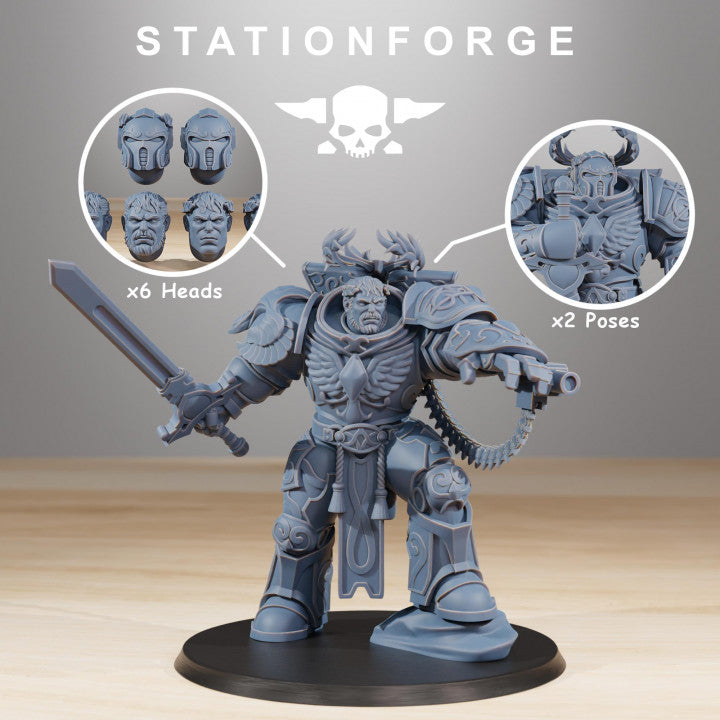 Space Knights Archon (2 Units), proxy miniature, squad, 28mm heroic scale unpainted resin