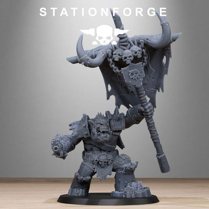 Orks Bearer Boss, proxy miniature, character, 28mm heroic scale unpainted resin, view 3