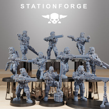 Tech Priests Scavenger Security Patrol (10 Units), 28mm heroic scale unpainted resin