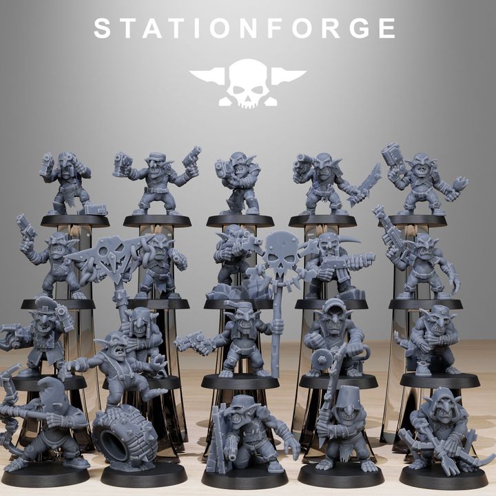 Orks Gobs Infantry Reborn (20 Units), proxy miniature, squad, 28mm heroic scale unpainted resin