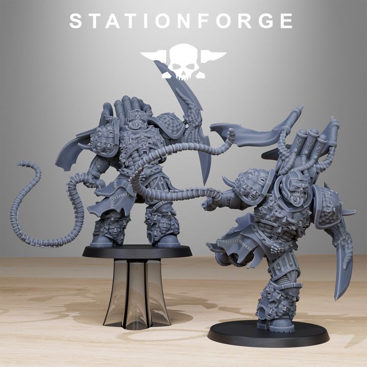 Dark Space Knights Punisher V1, proxy miniature, 28mm heroic scale unpainted resin