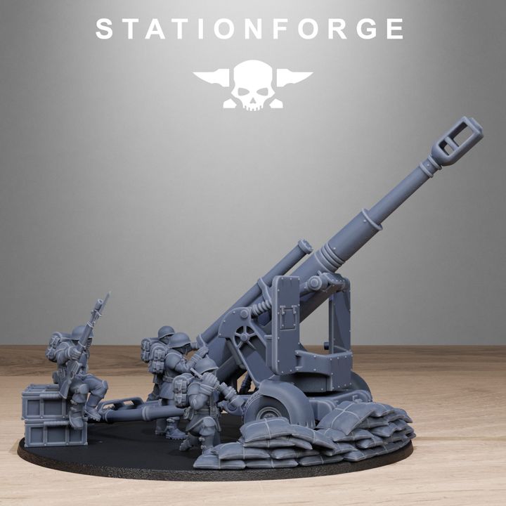 Free Guard Light Artillery, Imperial Army proxy miniature, 28mm heroic scale unpainted resin