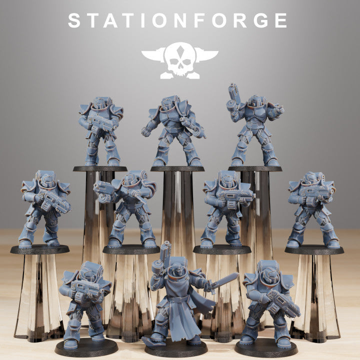 Space Knights Legion Infantry Sergeant, proxy miniature, character, 28mm heroic scale unpainted resin