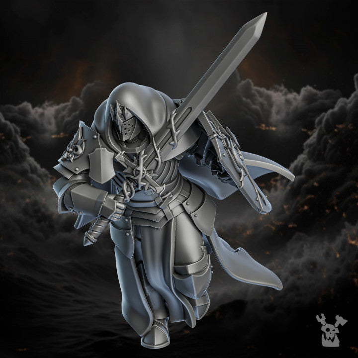 Battle Sisters Thorn Knights, proxy miniature, 28mm heroic scale unpainted resin, view 10
