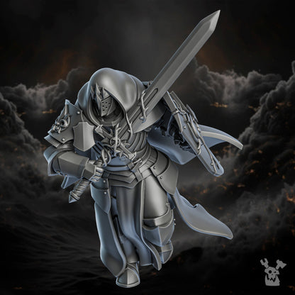 Battle Sisters Thorn Knights, proxy miniature, 28mm heroic scale unpainted resin, view 10