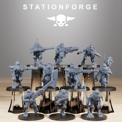 Tech Priests Scavenger Halflings (10 Units), 28mm heroic scale unpainted resin