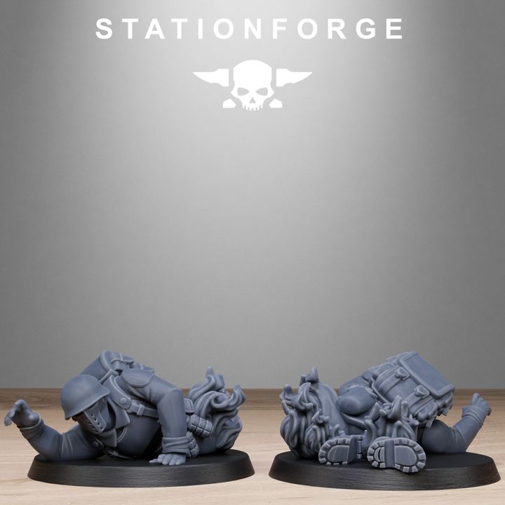 Free Guard Fallen, Imperial Army proxy miniature, infantry, 28mm heroic scale unpainted resin, view 3