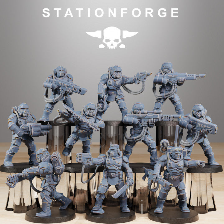 Imperial Army Vaskar Commandos Heads (11 Units), 28mm heroic scale unpainted resin