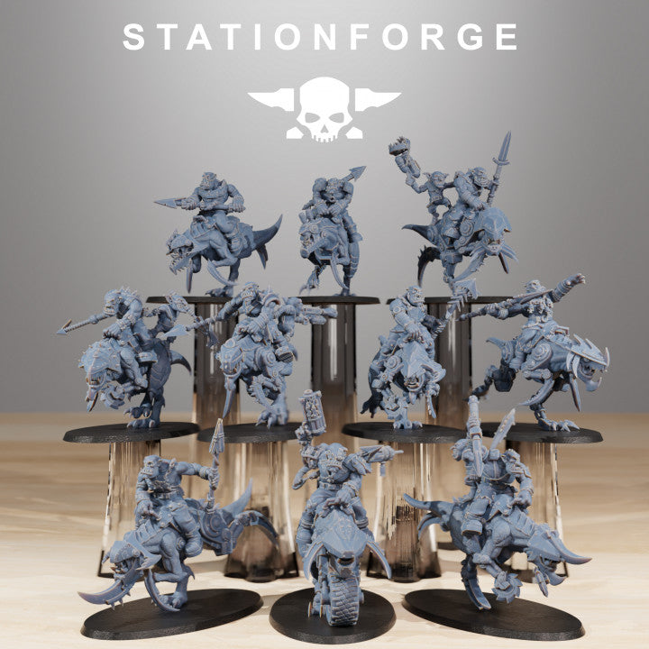 Orks Beast Riders Boss, proxy miniature, character, 28mm heroic scale unpainted resin