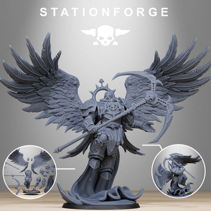 Dark Space Knights Archon Angel V2, proxy miniature, character, 28mm heroic scale unpainted resin