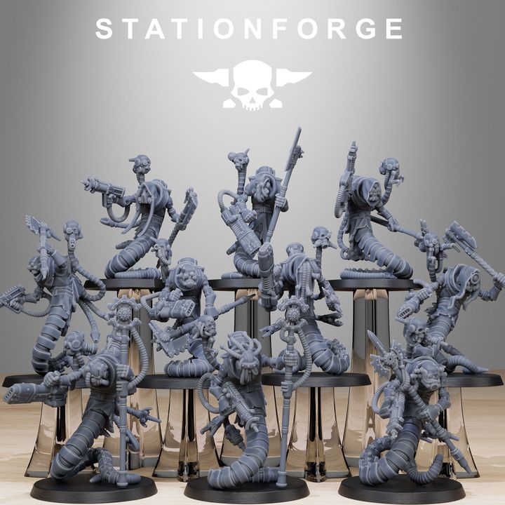 Tech Priests Scavenger Serpents (10 Units), 28mm heroic scale unpainted resin