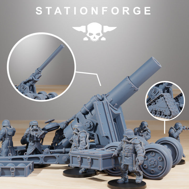 Grim Guard Heavy Artillery, Imperial Army proxy miniature, 28mm heroic scale unpainted resin