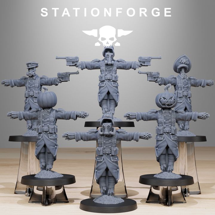 Imperial Army Grim Guard Scarecrow (6 Units), 28mm heroic scale unpainted resin