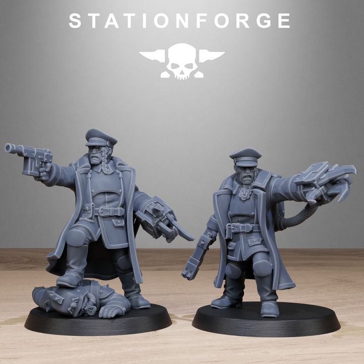 Free Guard Officer V2, Imperial Army proxy miniature, infantry, 28mm heroic scale unpainted resin, view 5