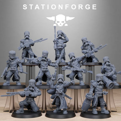Grim Guard Royals, Imperial Army proxy miniature, infantry, 28mm heroic scale unpainted resin