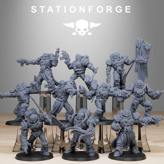 Dark Space Knights (10 Units), proxy miniature, squad, 28mm heroic scale unpainted resin