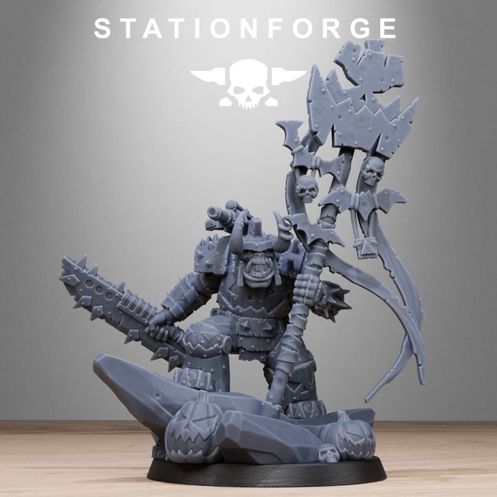 Orks Boo Basher, proxy miniature, 28mm heroic scale unpainted resin, view 2
