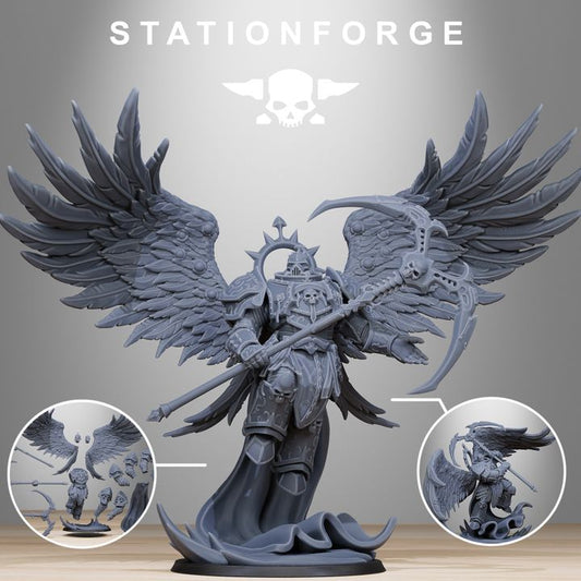 Dark Space Knights Archon Angel V1, proxy miniature, character, 28mm heroic scale unpainted resin