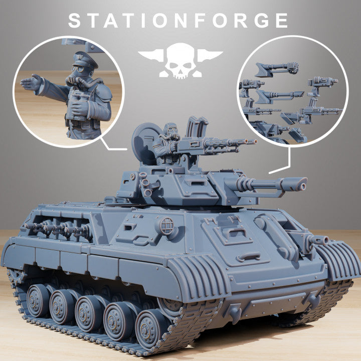 Grim Guard Support Tank, Imperial Army proxy miniature, 28mm heroic scale unpainted resin