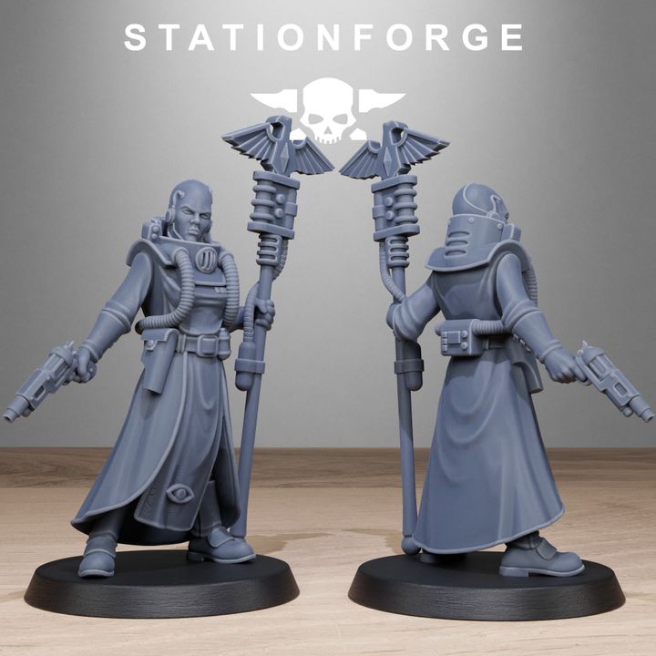 Inquisition Seers, 28mm heroic scale unpainted resin, view 7
