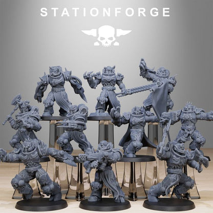 Dark Space Knights Mutants, proxy miniature, 28mm heroic scale unpainted resin