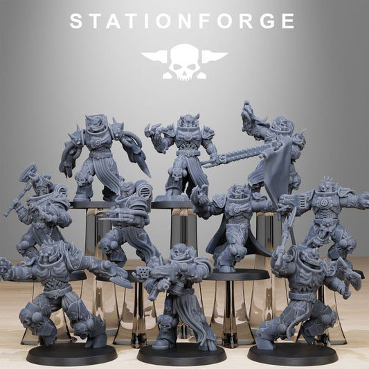 Dark Space Knights Mutants, proxy miniature, 28mm heroic scale unpainted resin