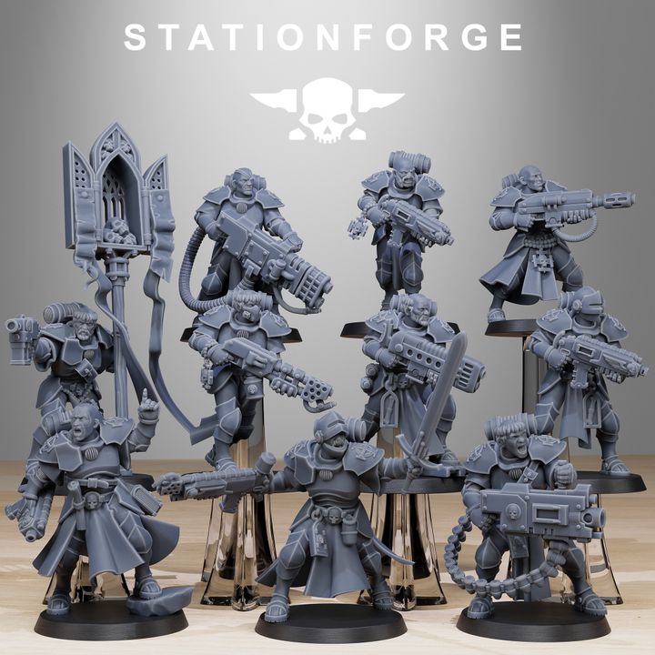 Imperial Army Brotherhood, proxy miniature, 28mm heroic scale unpainted resin