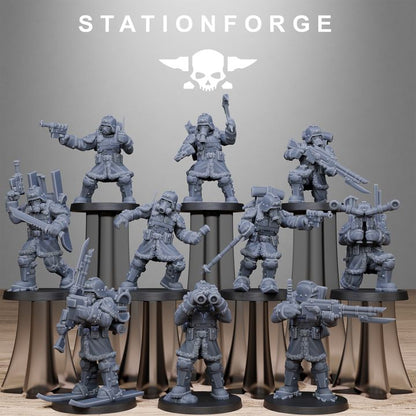 Grim Guard Frostwatch Patrol, Imperial Army proxy miniature, infantry, 28mm heroic scale unpainted resin