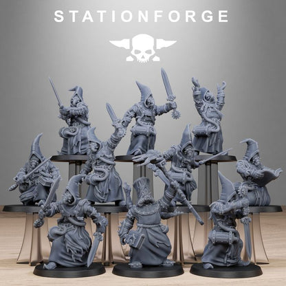 Scavenger Mystics, Tech Priests proxy miniature, 28mm heroic scale unpainted resin