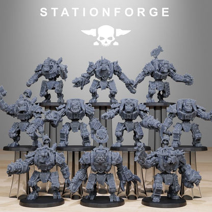 Orks Bots Infantry Modular Kit (10 Units), proxy miniature, squad, 28mm heroic scale unpainted resin