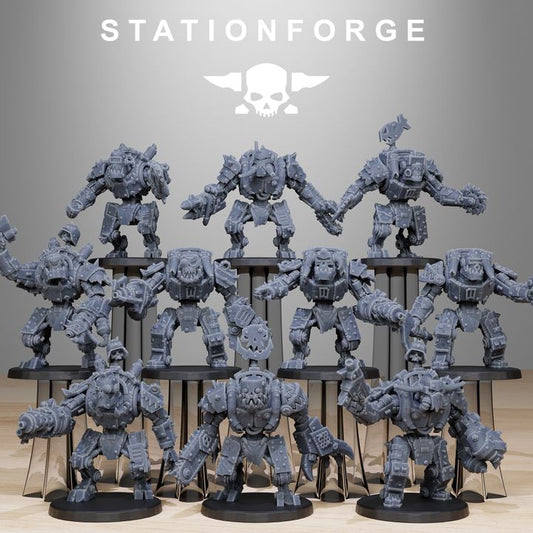 Orks Bots Infantry Modular Kit (10 Units), proxy miniature, squad, 28mm heroic scale unpainted resin