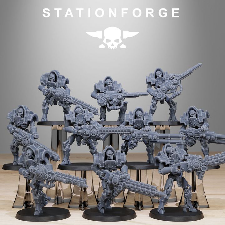 Necro Heavy Infantry (10 Units), proxy miniature, squad, 28mm heroic scale unpainted resin
